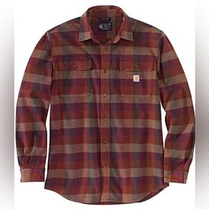 Carhartt Men's Loose Fit Heavyweight Flannel Long-Sleeve Plaid Shirt 2XLT. EUC!